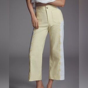 NWT! Anthropologie Maeve The Colette Cropped Wide Leg Embroidered Pants 🎀